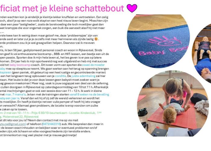 Baby Bootcamp, sporten voor mama én baby (8 weken-1 jaar) © baby-bootcamp.nl