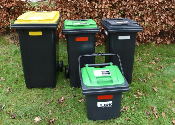 Nieuwe afvalcontainers met geel, groen of grijs deksel