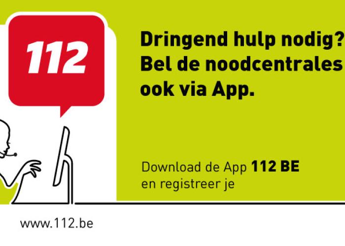 Noodcentrales nu ook bereikbaar via app '112 BE'