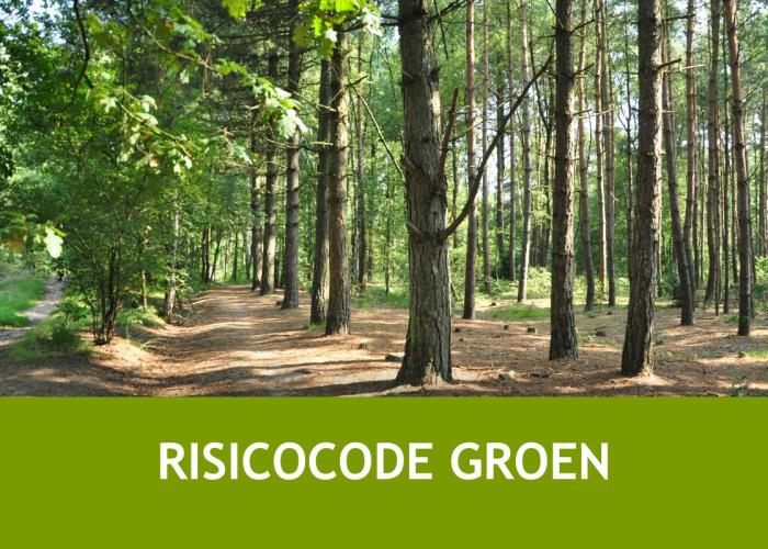 Risicocode groen in bossen en natuurgebieden